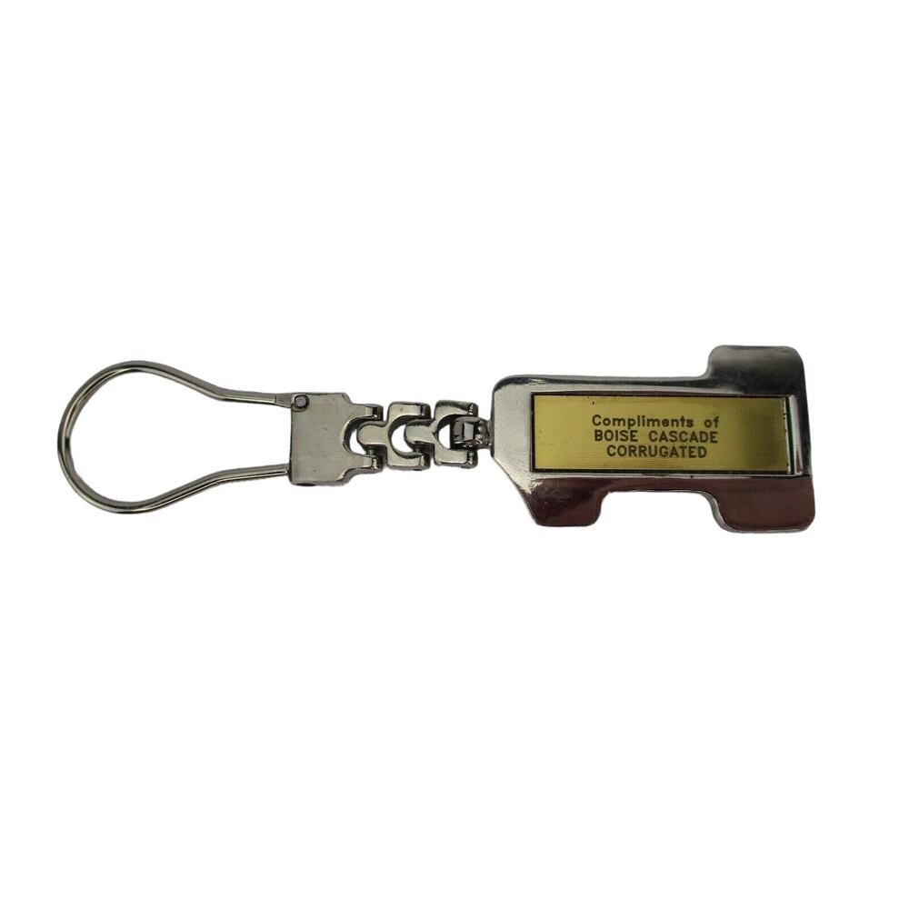 VINTAGE BOISE CASCADE KEYRING FOB KEYCHAIN 4.5" Long